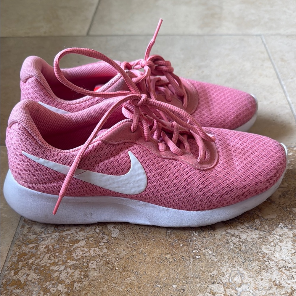 Nike Pink Tajun Sneakers with White Logo